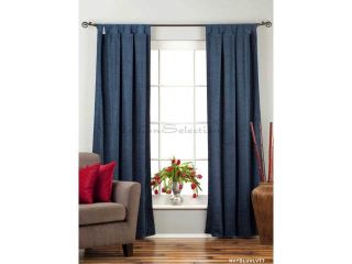 Navy Blue Tab Top  Velvet Curtain / Drape / Panel     43W x 108L   Piece