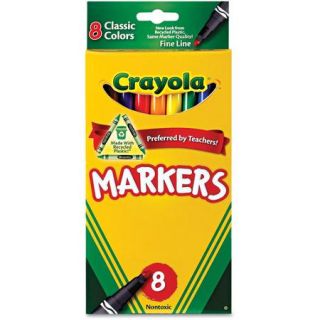 Crayola Non Washable Classic Markers, 8pk, Fine Tip