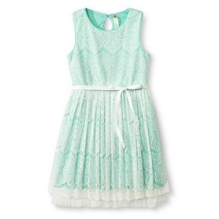 Girls‘ Lace Overlay A Line Dress