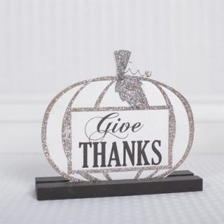 Adams & Co Give Thanks Wood Pumpkin