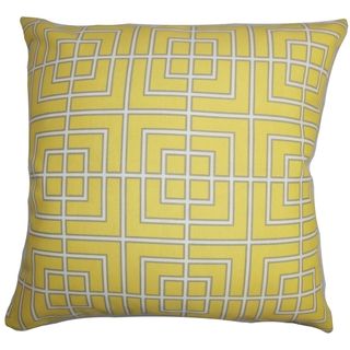 Sanaa Geometric Indoor/Outdoor Yellow 18 inch Throw Pillow  