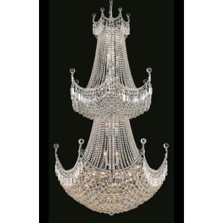 Elegant Lighting Chrome Royal cut Crystal Clear 36 inch Large Hanging