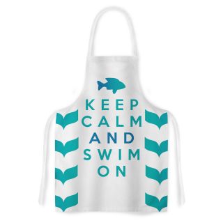 Keep Calm and Swim On by Nick Atkinson Artistic Apron by KESS InHouse