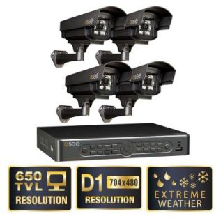 Q SEE Elite Series 8 Channel Full D1 1TB Surveillance System with (4) Extreme Weather 650 TVL Cameras, 120 ft. Night Vision QT5680 4A5 1