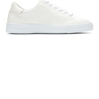 Ivory Matte Leather Low Top Sneakers