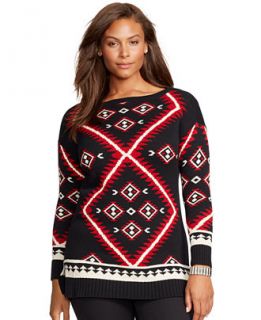 Lauren Ralph Lauren Plus Size Southwestern Print Sweater   Sweaters