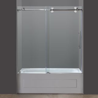 Aston 60 Frameless Chrome Sliding Tub Door