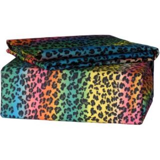 Rainbow Leopard Polyester Sheet Set