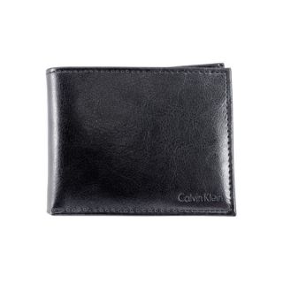 Calvin Klein Mens Black Bifold Leather Wallet   Shopping