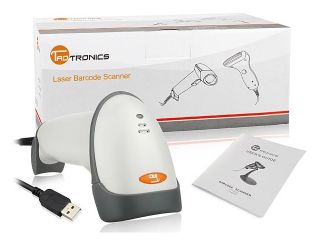TaoTronics® TT BS004 Handheld Bar Code Scanner / Reader   White, USB Wired, Optical Laser, Long Range