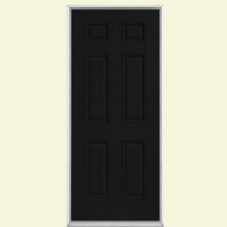 Masonite 36 in. x 80 in. 6 Panel Painted Steel Prehung Front Door with No Brickmold 20002