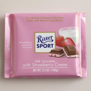 Ritter Sport Milk Chocolate with Strawberry Creme, Set of 12