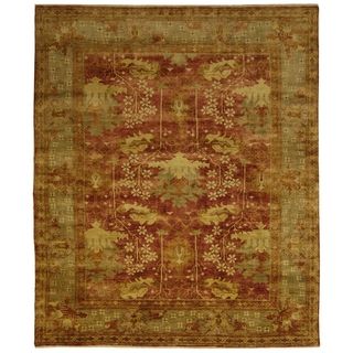 Safavieh Hand knotted Oushak Red/ Green Wool Rug (8 x 10)