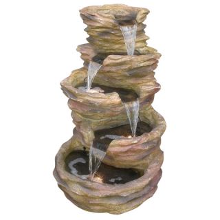 level Rock Pond Fountain with 4 Halogen Lights