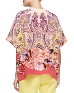 Etro Flutter Sleeve Paisley & Floral Jacket