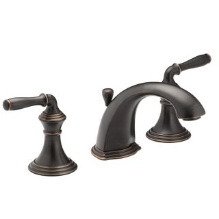 KOHLER Devonshire Oil Rubbed Bronze 2 Handle Widespread WaterSense Bathroom Faucet (Drain Included)