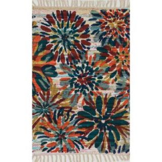Loloi Rugs Aria Lifestyle Collection Ivory/Multi 1 ft. 9 in. x 5 ft. Area Rug ARIAHAR07IVML1950
