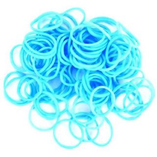 Darice Mini Rubber Bands with 12 Clips, Light Blue, 300 Pack Multi Colored