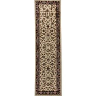 Well Woven Barclay Sarouk Ivory 2 ft. 7 in. x 9 ft. 6 in. Traditional Floral Rug Runner 549322L