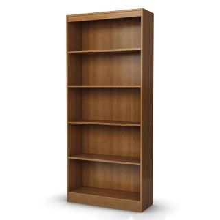 South Shore Furniture Axess Morgan Cherry 30.75 in W x 71.25 in H x 11.5 in D 5 Shelf Bookcase