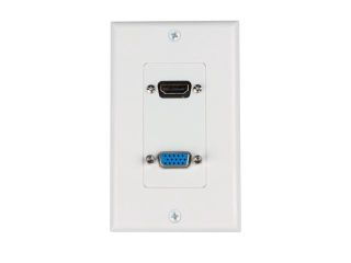 HDMI VGA Wall Face Plate Display Component Composite Audio Video Panel Female Connetor Jack Ports Cover In wall Installation in White