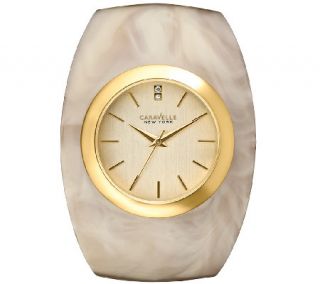Caravelle New York Womens Goldtone Glossy HornBangle Watch —