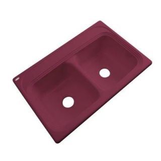 Thermocast Chesapeake Drop In Acrylic 33 in. Double Bowl Kitchen Sink in Loganberry 43067
