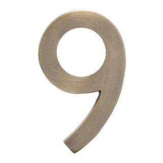 Architectural Mailboxes 4 in. Antique Brass Floating House Number 9 3582AB 9
