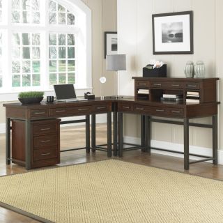 Home Styles Cabin Creek Computer Desk with 1 Right & 1 Left Drawer and