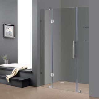 Aqua Ultra 74.75 x 48 Pivot Frameless Hinged Shower Door