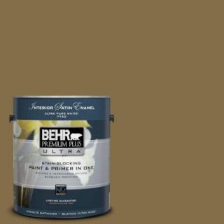 BEHR Premium Plus Ultra 1 gal. #350F 7 Wild Mushroom Satin Enamel Interior Paint 775301