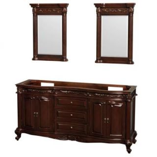Wyndham Collection Edinburgh 72 in. Double Vanity Cabinet Only with Mirrors in Cherry WCJJ23372DCHCXSXXM24