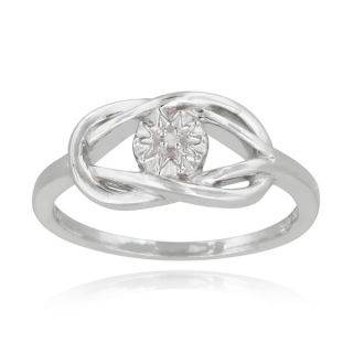 DB Designs Sterling Silver Diamond Accent Love Knot and Flower Promise
