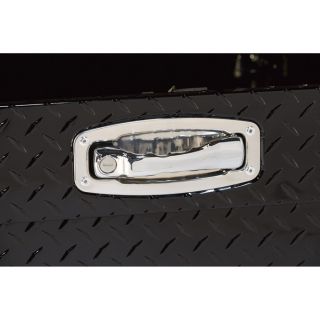 Low Profile Aluminum Crossbed Truck Box — 53 13/16in. x 63in. x 11 3/4in. x 13in. x 20in., Gloss Black  Crossbed Boxes