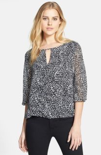Vince Camuto Dotted Terrain Wrap Front Blouse