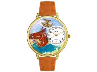Horse Head Tan Leather And Goldtone Watch #G0110005