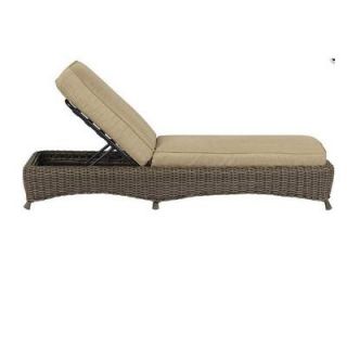 Martha Stewart Living Lake Adela Weathered Gray Patio Chaise Lounge with Sand Cushions 0482300440
