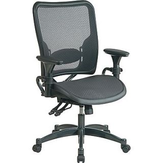 Office Star Space Seating Ergonomic AirGrid Chair, Adjustable Arms, Black