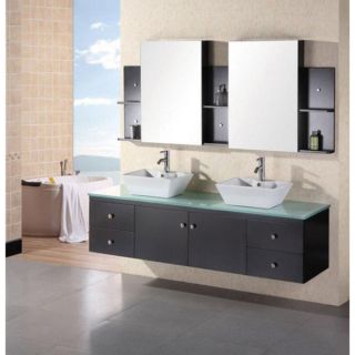 Design Element New Port Wall Mount Double Sink Bathroom Vanity Set