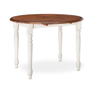 Mulberry 42 Two Tone Round Distressed Drop Leaf Table