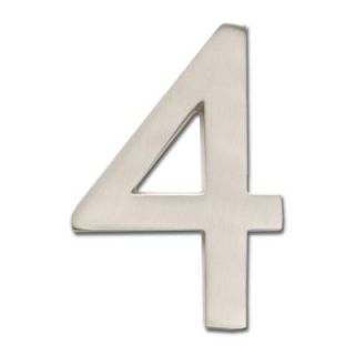 Architectural Mailboxes 4 in. Satin Nickel Floating House Number 4 3582SN 4
