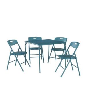 Cosco 5 Piece Folding Table and Chair Set in Teal 37557TEAE