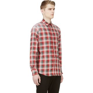 Dsquared2 Red Faded Plaid Shirt