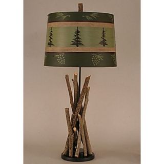 Coast Lamp Mfg. Rustic Living Stick 31 H Table Lamp with Empire Shade
