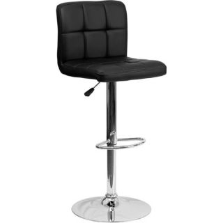 Upholstered Square back Contemporary Swivel Bar Stool