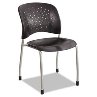 Safco Products 6805BL Rjve Series Guest Chair W/ Straight Legs, Black Plastic, Silver Steel, 2/Carton