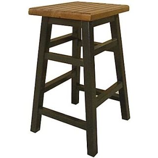 Carolina Cottage Colby Stave Wood Counter Stool, Antique Black