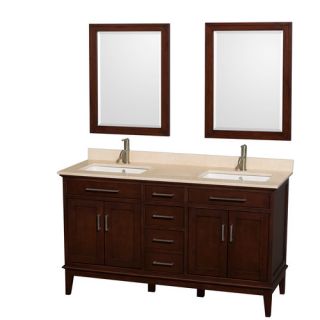 Wyndham Collection Hatton 60 Double Bathroom Vanity Set with Mirror