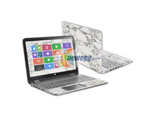 MightySkins Protective Vinyl Skin Decal for HP Envy x360 15.6" wrap cover sticker skins White Marble