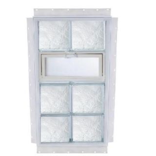 TAFCO WINDOWS 16 in. x 32 in. NailUp Vented Ice Pattern Glass Block Window V1632DIA